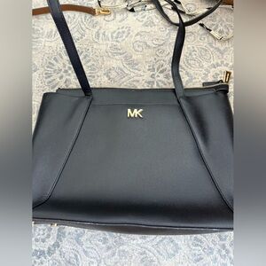 Michael Kors Black Shoulder Bag with Gold Accents